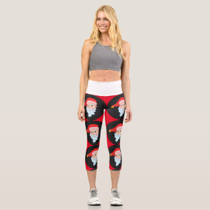 LEGGINGS CAPRI SANTA CLAUS CAPRI YOGA LEGGININS