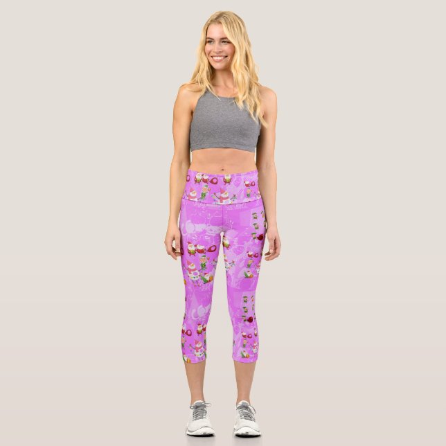 Leggings Capri Santa Magical Pink New Year  (Anverso)