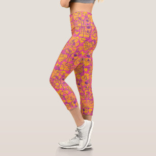 Leggings Capri Scooby-Doo Funky Flower Pattern