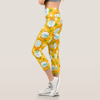 Leggings Capri Scooby-Doo | Patrón floral de caracteres