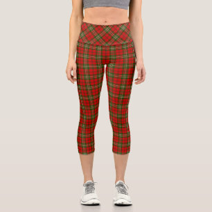 Leggings Capri Scott tartan red green plon