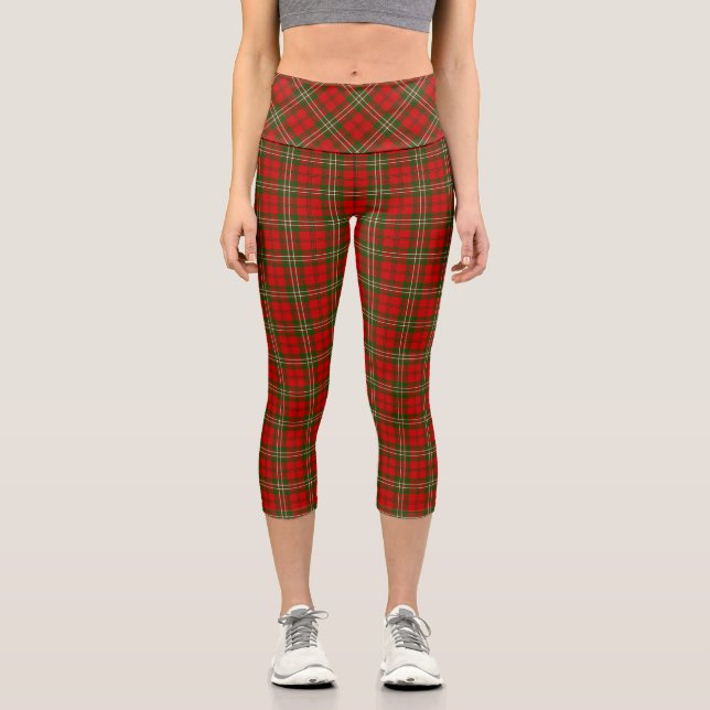 Leggings Capri Scott tartan red green plon (Anverso)