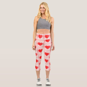 Leggings Capri Sé mi nota de corazón rojo de San Valentín Corazón