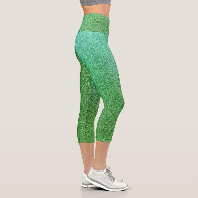 Leggings Capri Secciones capri de gradiente verde Purpurina (Derecha)