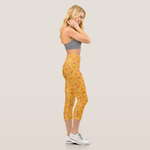Leggings Capri Secciones de naranja - Piernas Cute Capris