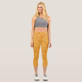 Leggings Capri Secciones de naranja - Piernas Cute Capris
