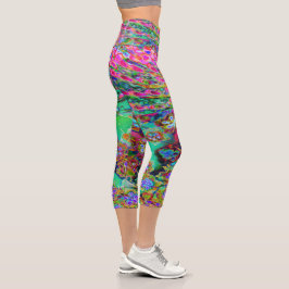 Leggings Capri Sedum Morado Groovy Abstracto Psicodélico
