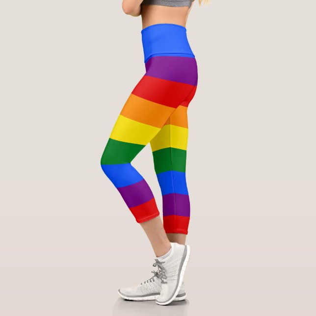 Leggings Capri Sencillas rayas arcoiris (Izquierda)