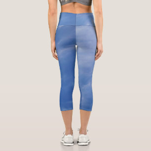 Leggings Capri Señoras Chic Deportivo Activo Azul Cielo