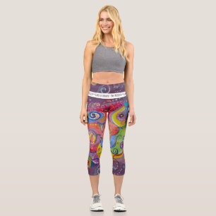 Leggings Capri Ser negrita Abstract eggplant y pintura giratoria 