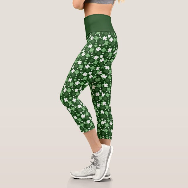 Leggings Capri Shamrock verde, Día de San Patricio (Izquierda)