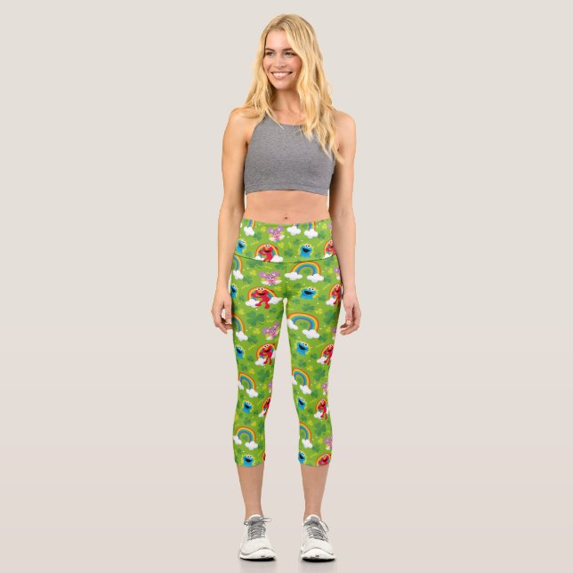 Leggings Capri Shamrock y patrón arcoiris en Plaza Sésamo (Anverso)