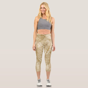 Leggings Capri Sheer Lace Leaves