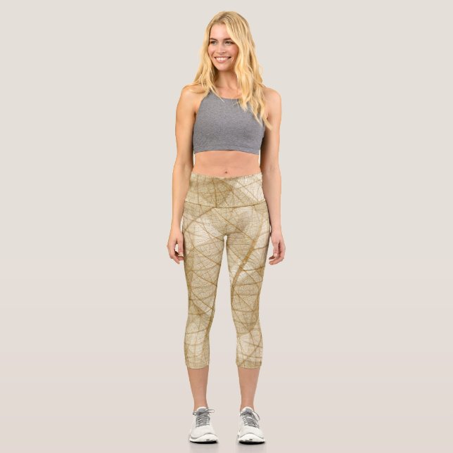 Leggings Capri Sheer Lace Leaves (Anverso)