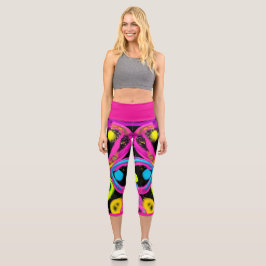 Leggings Capri shiny Abstract art