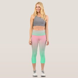 Leggings Capri Siempre se debe ver rosa y verde pálido pastel