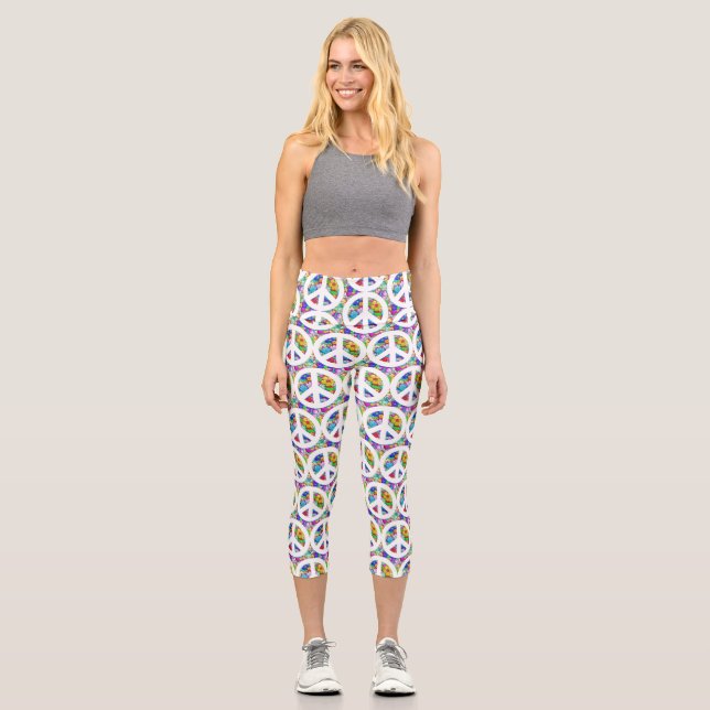 Leggings Capri Signo de paz hippy (Anverso)