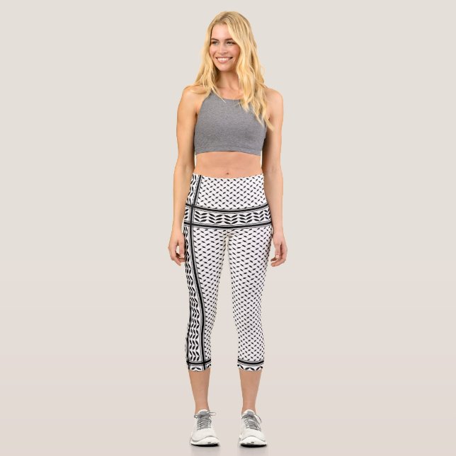Leggings Capri Símbolo de Keffiyeh del patrón de resistencia de P (Anverso)