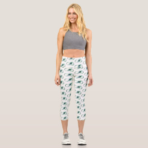 Leggings Capri Símbolo infinito con pluma de pavo real
