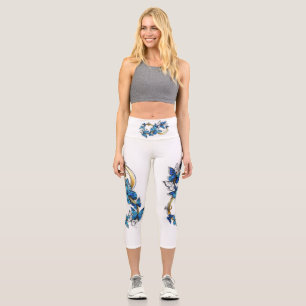 Leggings Capri Símbolo infinito de mariposas Morpho azules