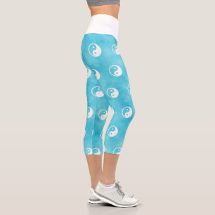 Leggings Capri Símbolo Yin Yang - diseño de tatuaje sólido 2