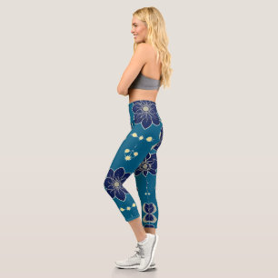 Leggings Capri Sinfonía floral acuarela - Botánica inoxidable