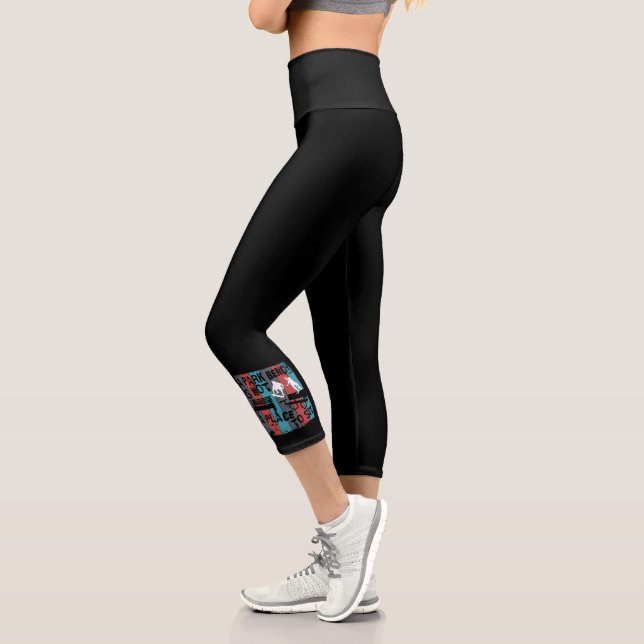 Leggings Capri Skateboarding - Skateboarder Funny Park Bench (Izquierda)