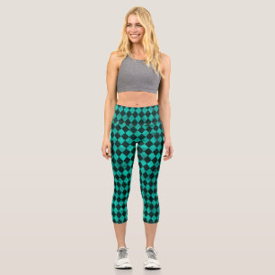Leggings Capri Skulls turquesa y diseño de la serie de girasoles 