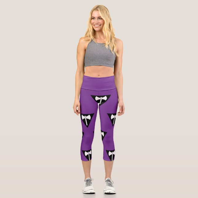 Leggings Capri SlipperyJoe bandera del orgullo lesbiano poderoso  (Anverso)