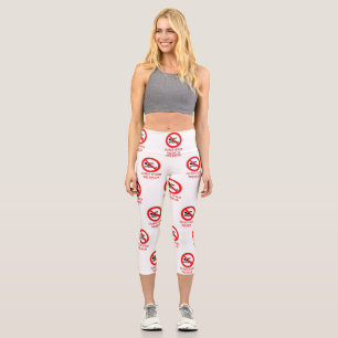 Leggings Capri SlipperyJoe's Do Not Spoon Bacon red Advertencia m