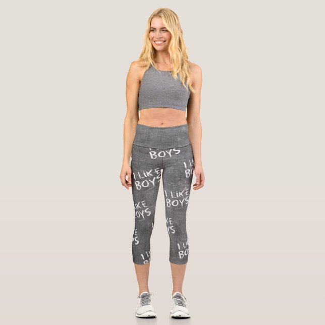 Leggings Capri SlipperyJoe's I Like Boys sucia tiza la oscuridad (Anverso)