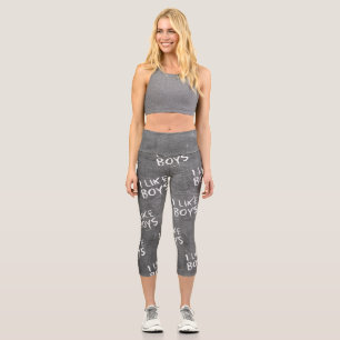 Leggings Capri SlipperyJoe's me gusta los niños escribir en pizar