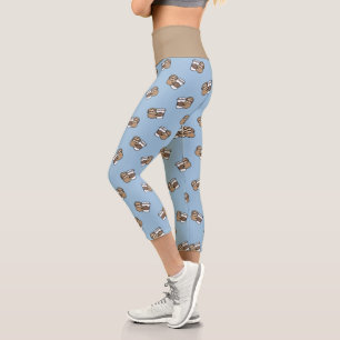 Leggings Capri Sloth and Coffee