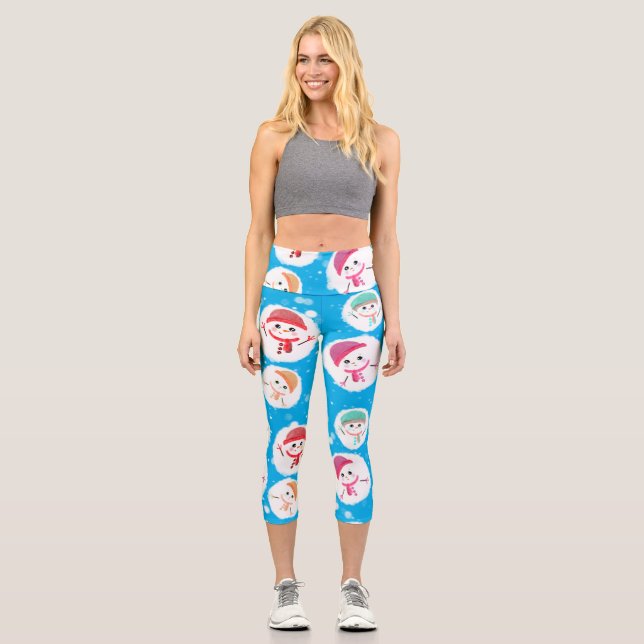 Leggings Capri Snowball y Snowman Blue 2 (Anverso)