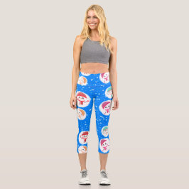 Leggings Capri Snowball y Snowman con los antecedentes