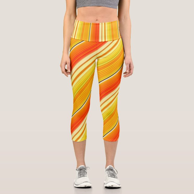 Leggings Capri Soleado Naranja De Patchwork (Anverso)