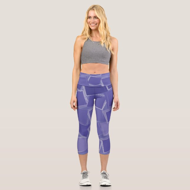 Leggings Capri Sombrillas violetas dispersas (Anverso)