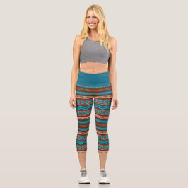 Leggings Capri Southwest Style Geometric Cameron Gorge Design