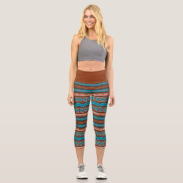 Leggings Capri Southwest Style Geometric Cameron Gorge Design
