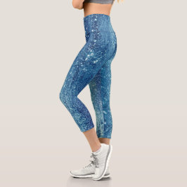 Leggings Capri Sparkling Girly Glam Purpurina Disco Fiesta Capri