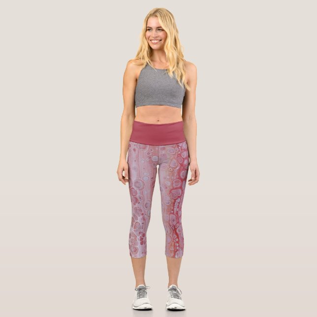 Leggings Capri Splotones rojos y rosados (Anverso)