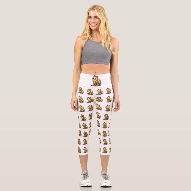 Leggings Capri Spooky Skeleton Cat  (Anverso)