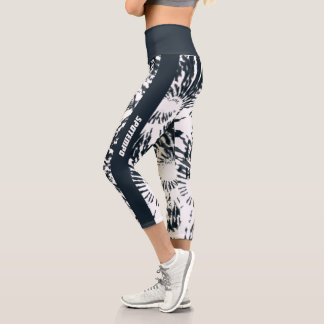 Leggings Capri [spotempo]Patrón de tinte negro
