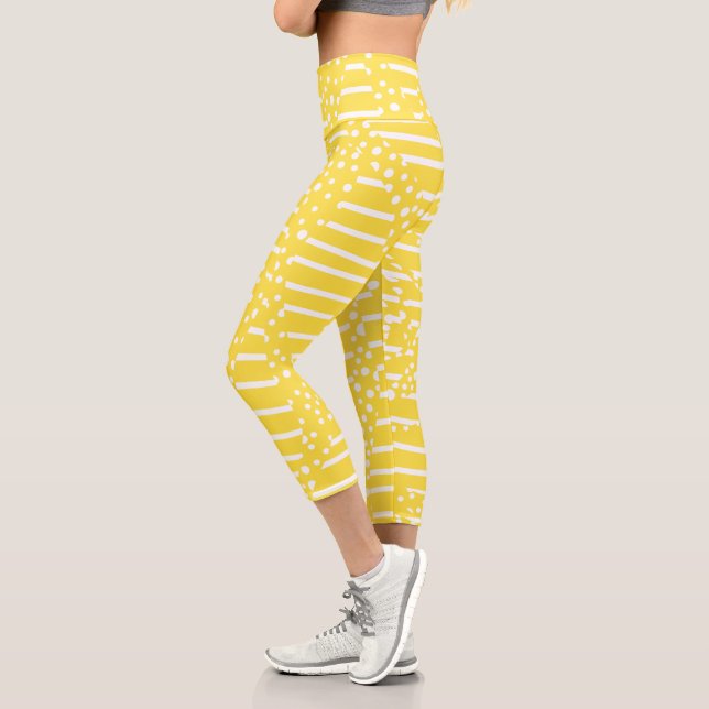Leggings Capri Spots and Stripes 2 - Amarillo limón y blanco (Izquierda)