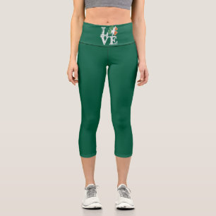 Leggings Capri St Patrics Day Love Lucky Irish Shamrock Green