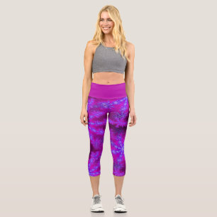 Leggings Capri Starburst psíquico silvestre Magenta morado fracta