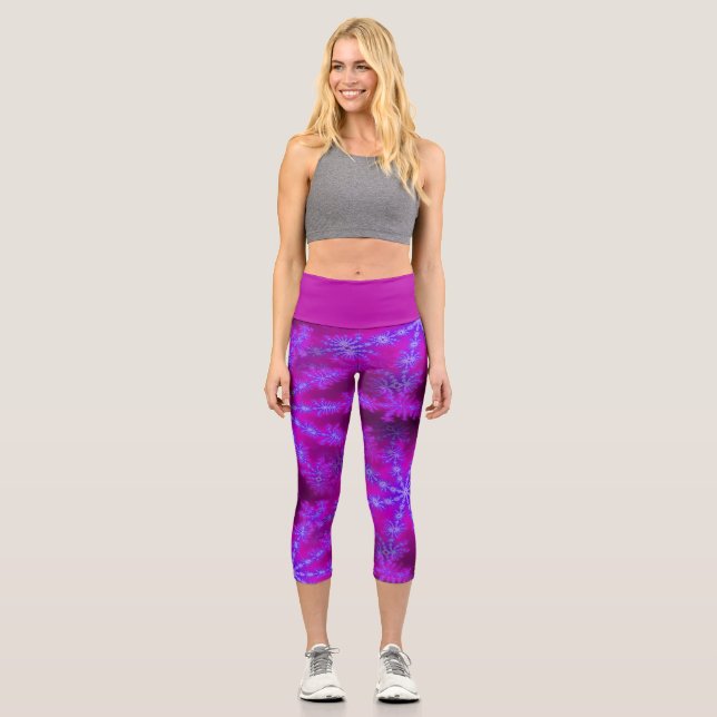 Leggings Capri Starburst psíquico silvestre Magenta morado fracta (Anverso)