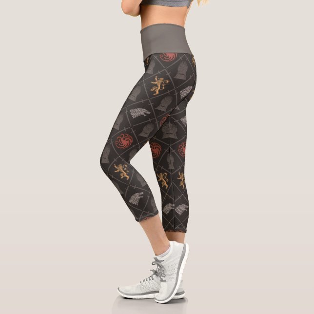 Leggings Capri Stark, Lannister, Targaryen, Patrón de trono de hi (Izquierda)