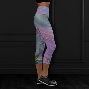 Leggings Capri Strata de Guay   Hermosa morada azul y agato de or