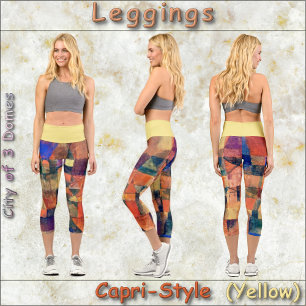 LEGGINGS CAPRI STYLE - "3 Domes" - Paul Klee Art